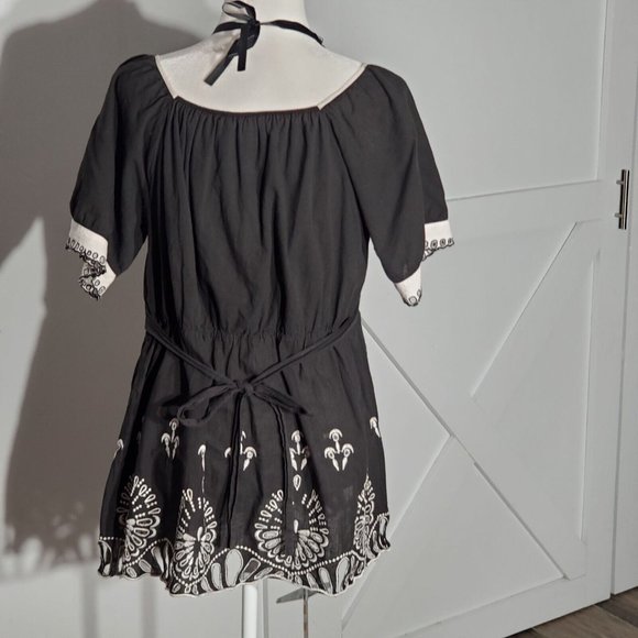 NY COLLECTION  BLOUSE COLOR BLACK SHORT SLEEVE 100% COTTON SIZE 1X - Picture 5 of 7